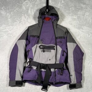 North Face Steep Tech Jacket Womens M Purple 550 Down Hooded Ski*